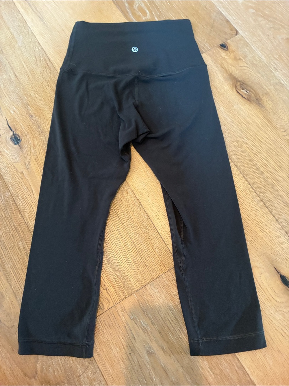lululemon athletica Kids Black Cropped Leggings with Logo